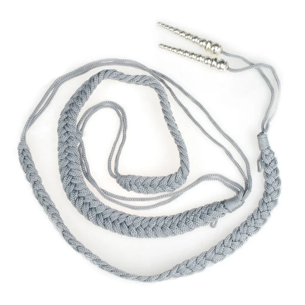

GERMAN UNIFORM RIBBON ROPE TASSEL ARMY SILVER