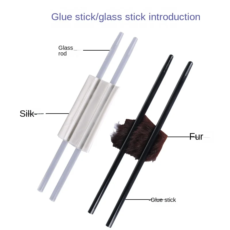 Electrostatic experiment set friction experiment set foil electroscope glass rod glue stick teaching