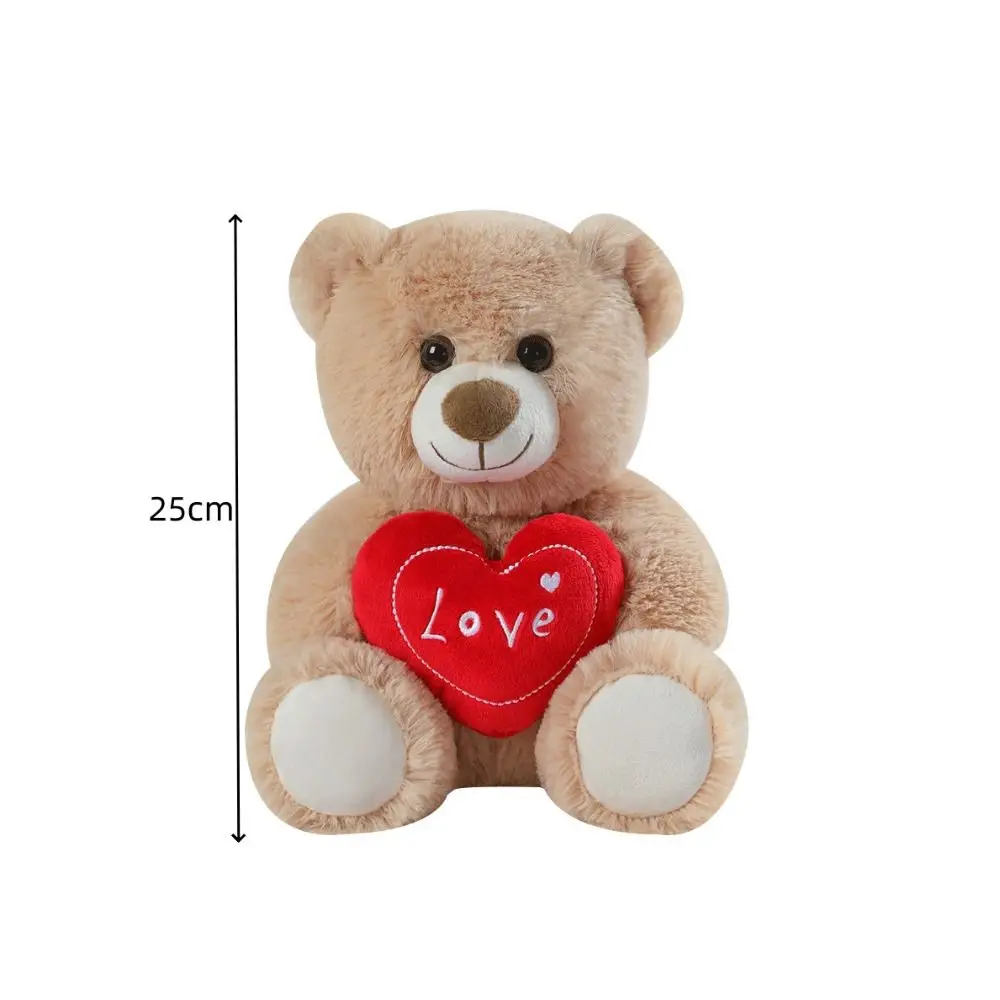 Heart Bear Dog Bear Stuffed Toy Soft Cute Stuffed Animal Plush Bear Doll Love Letter Romantic Valentine's Day Gift Home Decor