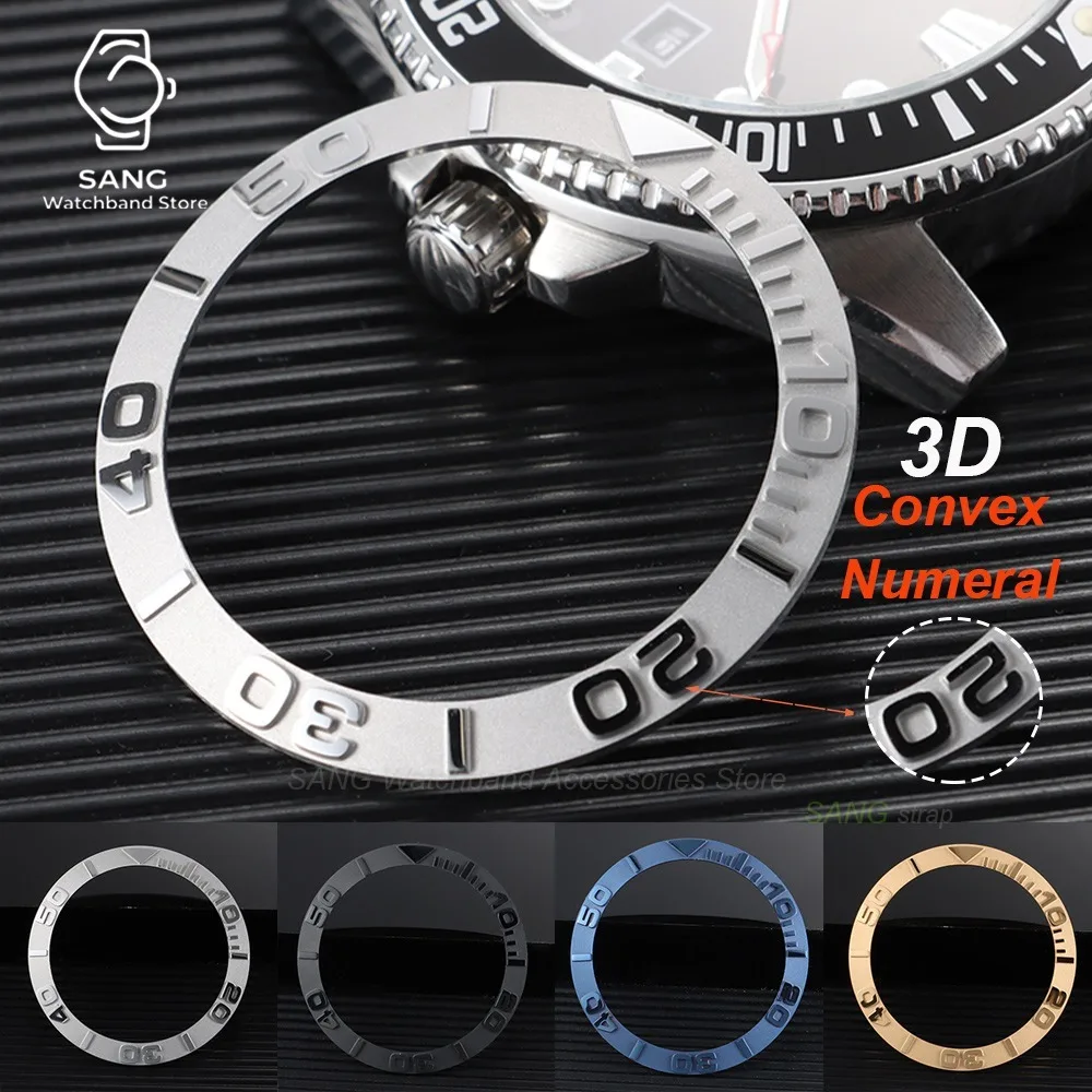 Watch Accessories Raised 3D Convex Numeral Scale Ring Ceramic Watch Bezel Insert Replacement for SKX007 SKX009 for NH35 NH34 GMT