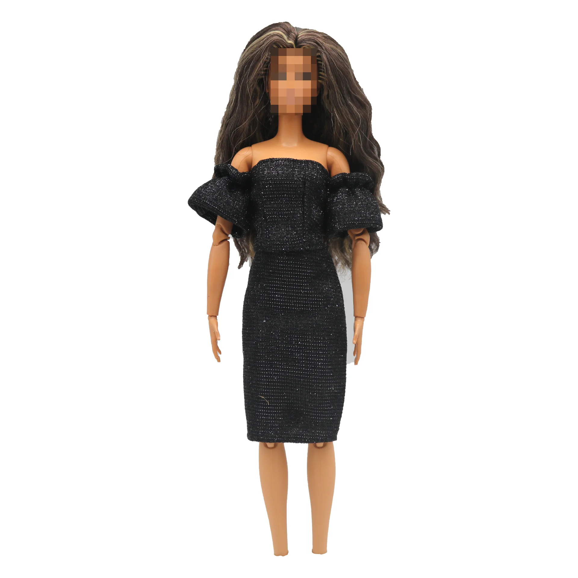 New 30cm 1/6 Doll elegant puff sleeves top Dress set Daily Wear Accessories Clothes for Barbies doll