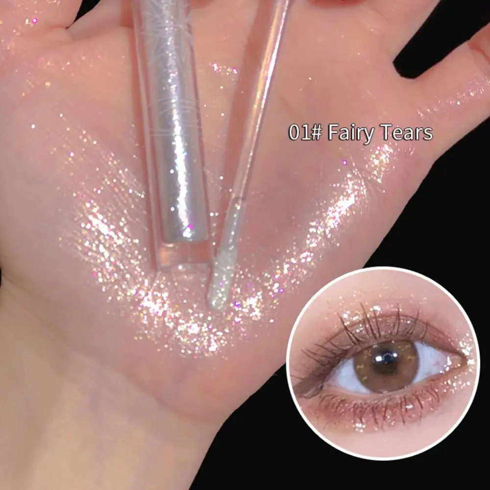 Fashion Sparkling Liquid Eyeshadow High-gloss Brightening Glitter Eyeshadow Stick White Pearl Eye Shadow Pen Makeup Cosmetics