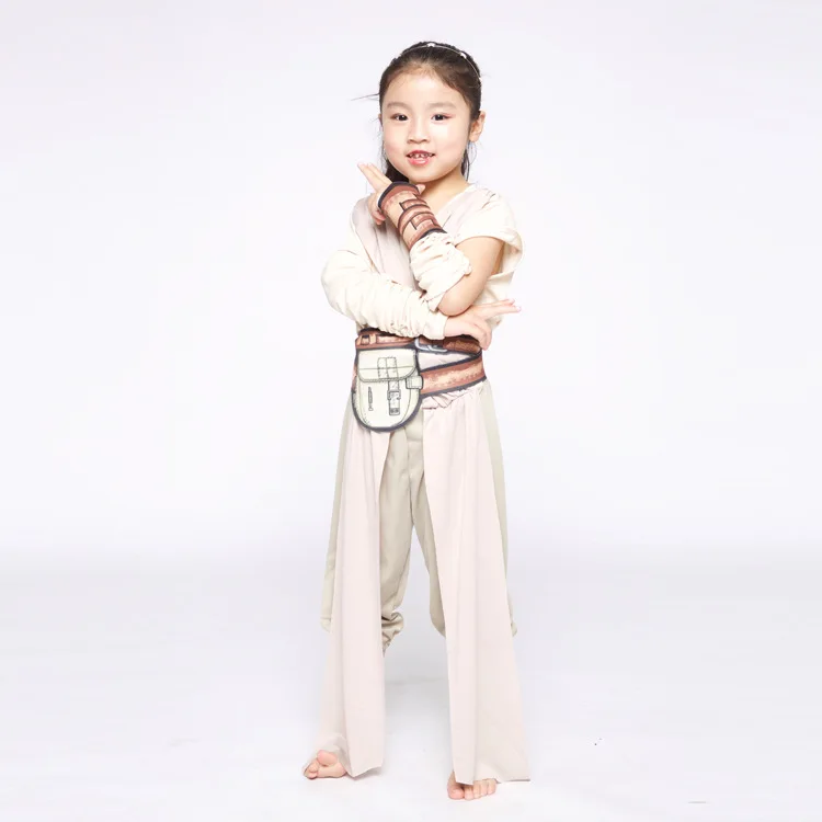 Costumes Cosplay pour enfants, Star du film, Halloween, Force Waken, ensembles Ray Cos, robe fantaisie, cadeaux de noël et du nouvel an pour enfants