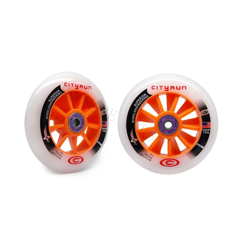 6 8 Pieces CITYRUN Speed skating wheel F1 110mm 100mm 90mm for Inline Speed Skating Track Road Marathon 608rs High Speed Bearing