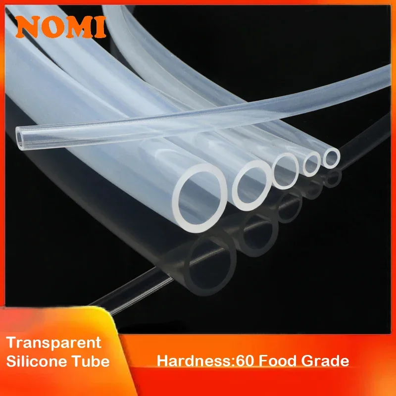 1 Meter Food Grade Clear Transparent Silicone Rubber Hose ID 0.51 2 3 4 5 6 7 8 9 10 mm O.D Flexible Nontoxic Silicone Tube