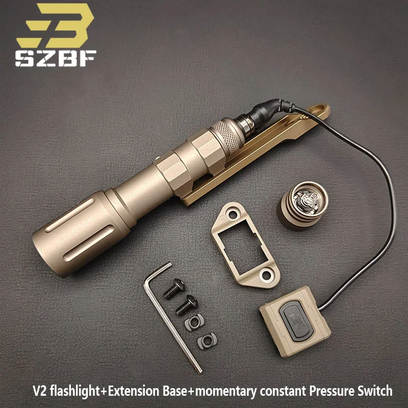 

Tactical SF V2 Flashlight 1300LM Hunting Lighting Equipment With Constant/Momentary Pressure Switch And Weapon Light Extend Base