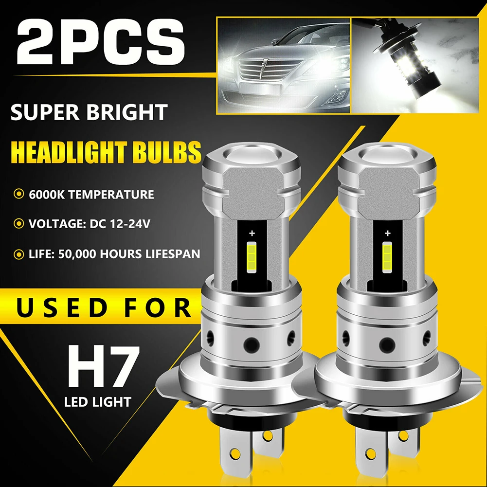 

2 Pcs 40W H7 Led Headlight Conversion Kit High And Low Beam Fog DRL Bulb Ultra White 4000LM 6000k Car Headlamp Parts Wholesale