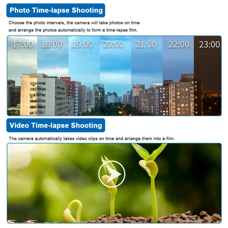 กล้อง Time Lapse กลางแจ้ง 32MP กันน้ํา Timelapse กล้องบันทึกภาพหน้าจอหมุน 90 องศาอายุการใช้งานแบตเตอรี่ 6 เดือน
