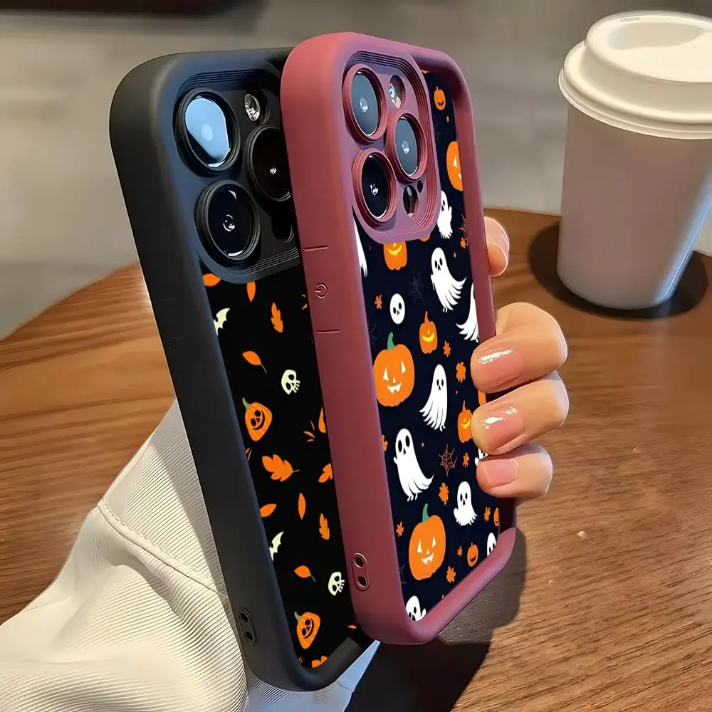 Niedliche H-Halloween-Muster Handyhülle Kompatibel mit TY iPhone 17, 16, 15, 14, 13, 12, 11 Pro Plus Air und Anderen
