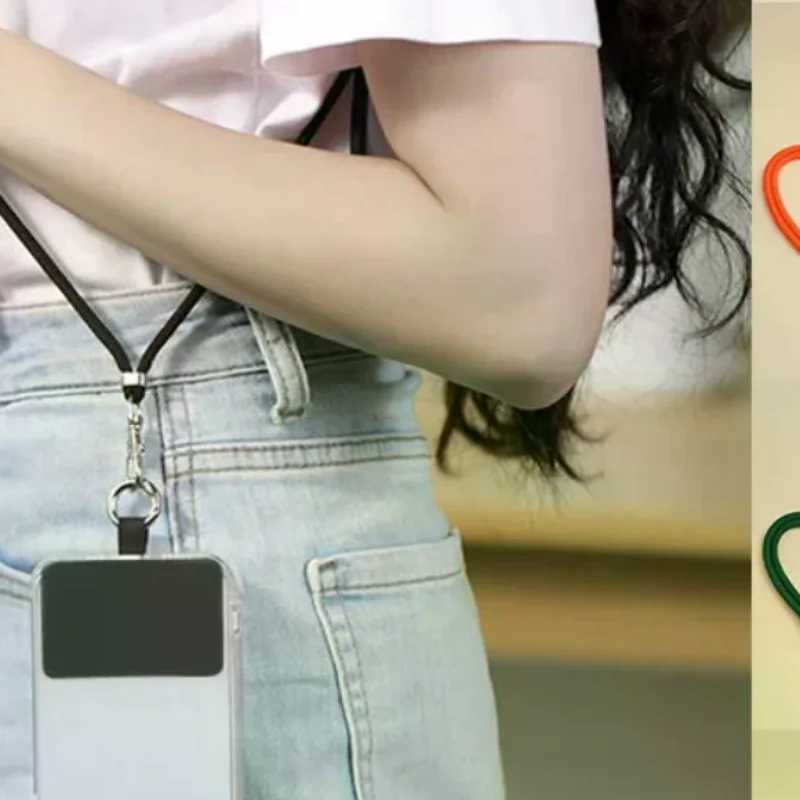 

Ремешок через плечо, ожерелье, универсальный ремешок для регулировки мобильного телефона, длинная подвесная веревка с зажимом, ремешок с защитой от потери