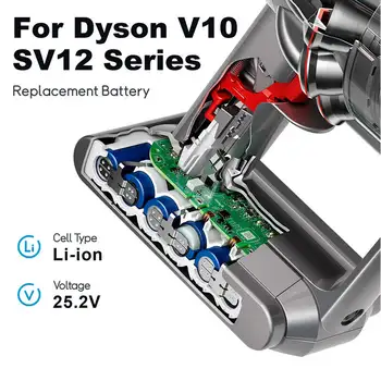 適用於DysonV10吸塵器的6000mAh 25.2V V10電池,相容於DysonSV12 Animal和V10 Absolute等型號。 10 最佳銷售 26650a - №10