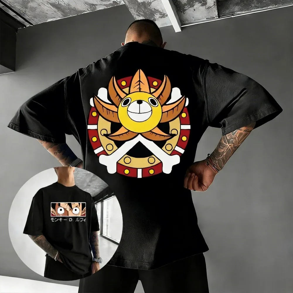 ONE PIECE Anime Luffy Thousand Sunny Printed T-shirt Men's and Women's T-shirt Men's Top Sports T-shirt Men's T-shirt Summer Tee