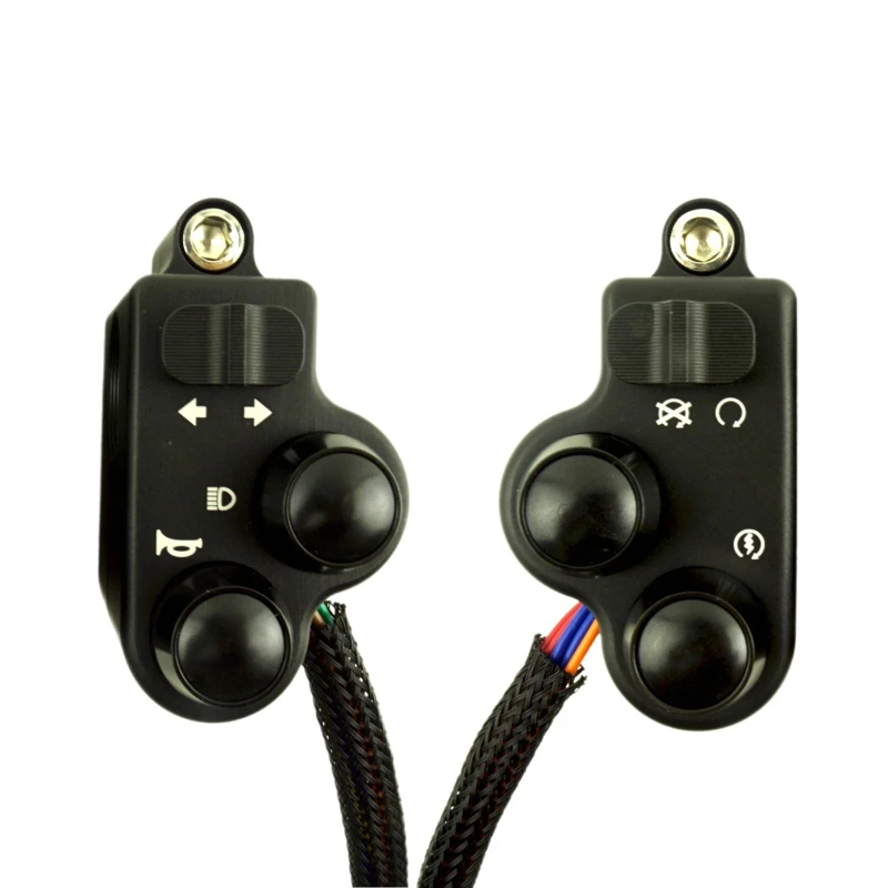 

Vintage Motorcycle Handlebar Control Switch Turn Signal Horn Start Kill Switch Button Universal f