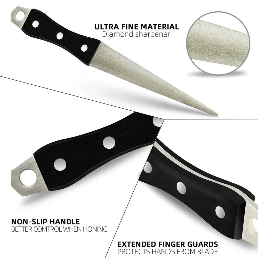 Kitchen Grinding Essential - Diamond Whetstone Knife Sharpening Honing Bar with Curved Surface, Perfect for Knife & Scissors