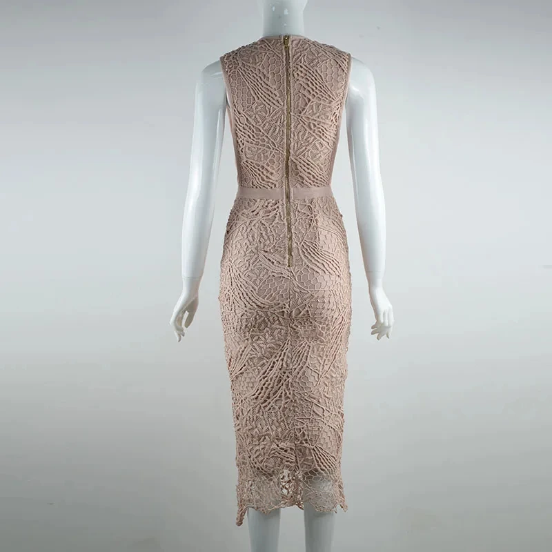 2025 verão novas roupas femininas da moda tanque com decote em v renda bordado vestido de gravata de comprimento médio estilo europeu e americano