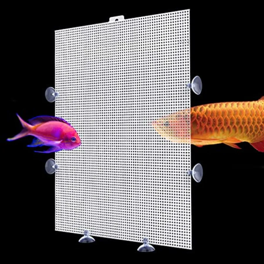 2PCS Fish Tank Divider Aquarium Dividers Fish Clear Plastic Tank Separator with Suction Cups DIY Designed Adjustable Isolation