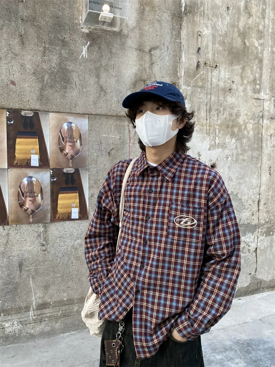 

Весна Лето Новый Логотип Вышивка Длинный Све Плед irt Свободные Мужчины Женщины Американский Ретро id Свободный irt Пара irt