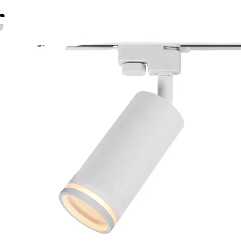 Modern 220V GU10 Adjustable Track Lighting Dimmable LED 2-Wire Track Light Aluminum Body with COB Chip for Hotels and Shops