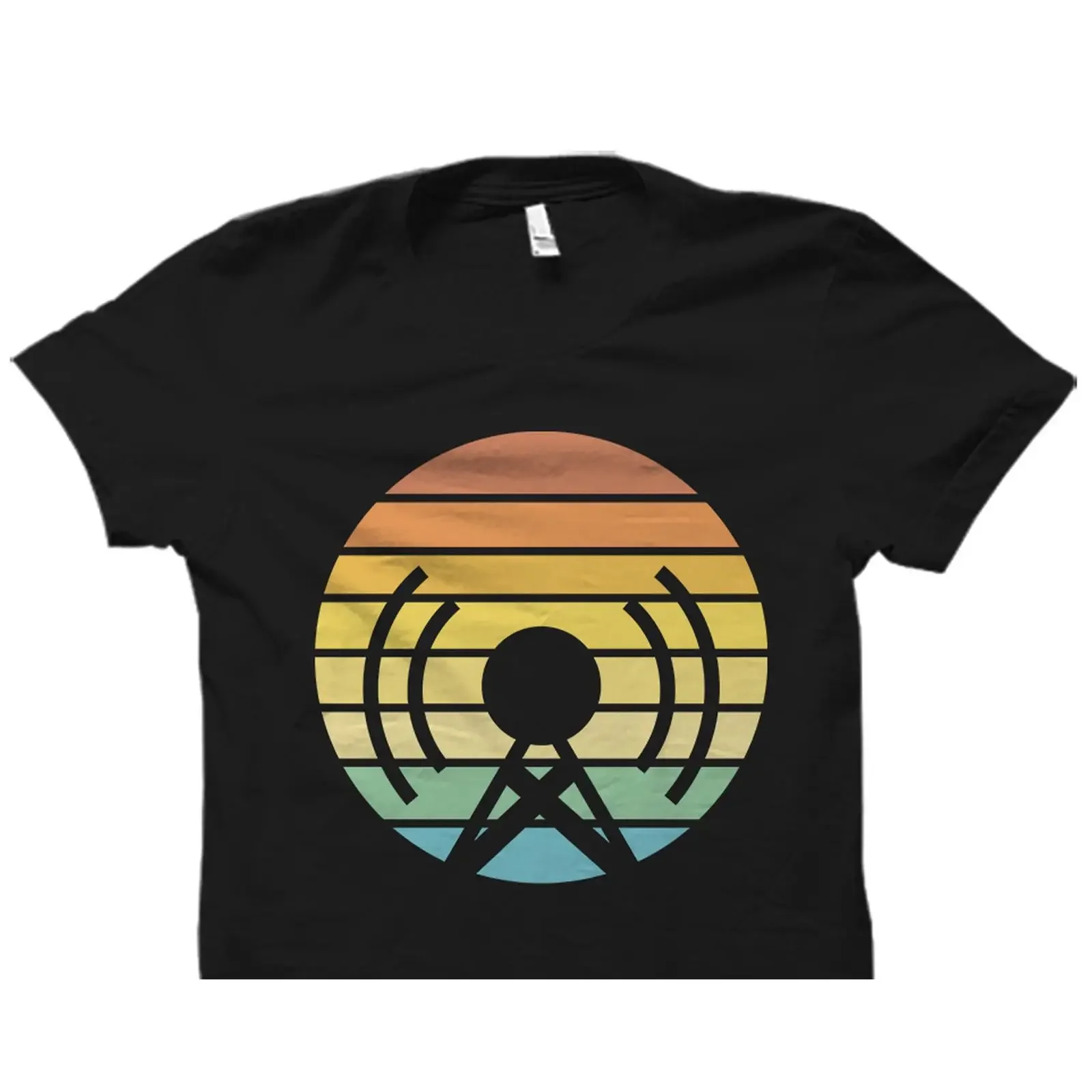 Retro Sunset Ham Radio Operator T Shirt Amateur Enthusiast  vintage Washed designer clothes streetwear Unisex Comfortable