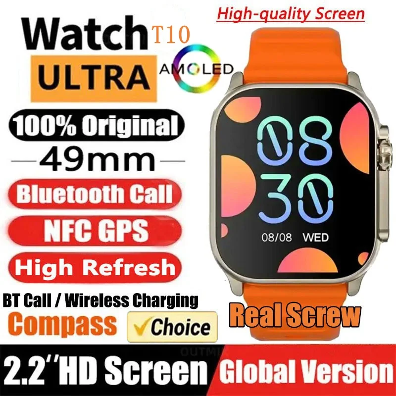 2024 Newest IWO Ultra 9 Gen 2 Smart Watch Men 49mm 2.2 inch HD Screen GPS NFC Waterproof Smartwatch Sports Fitness Watch PK HW8