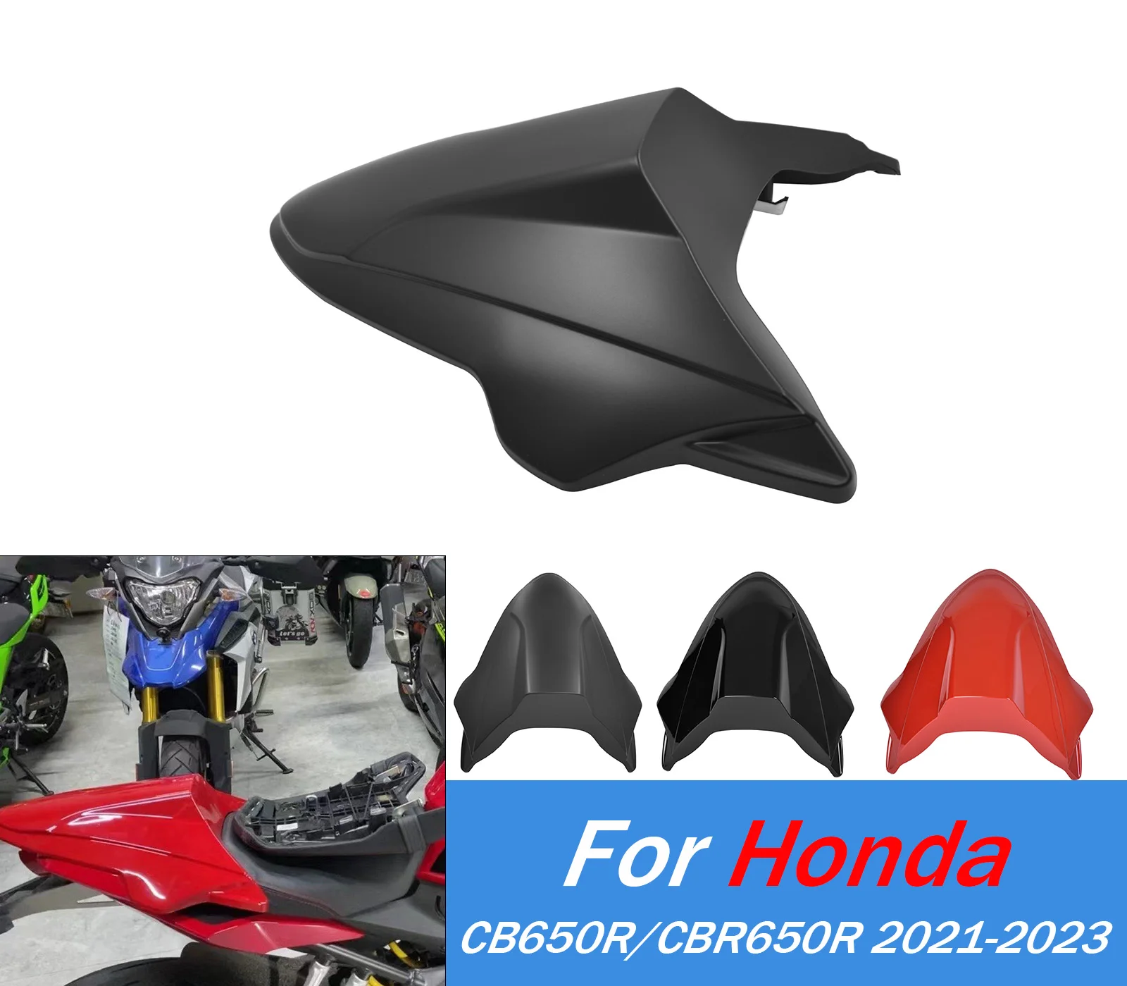

For CB650R CBR650R Rear Passenger Pillion Seat Cover For Honda CBR CB 650R 2021 2022 2023 Motorcycle Fairing Cowl Accessories