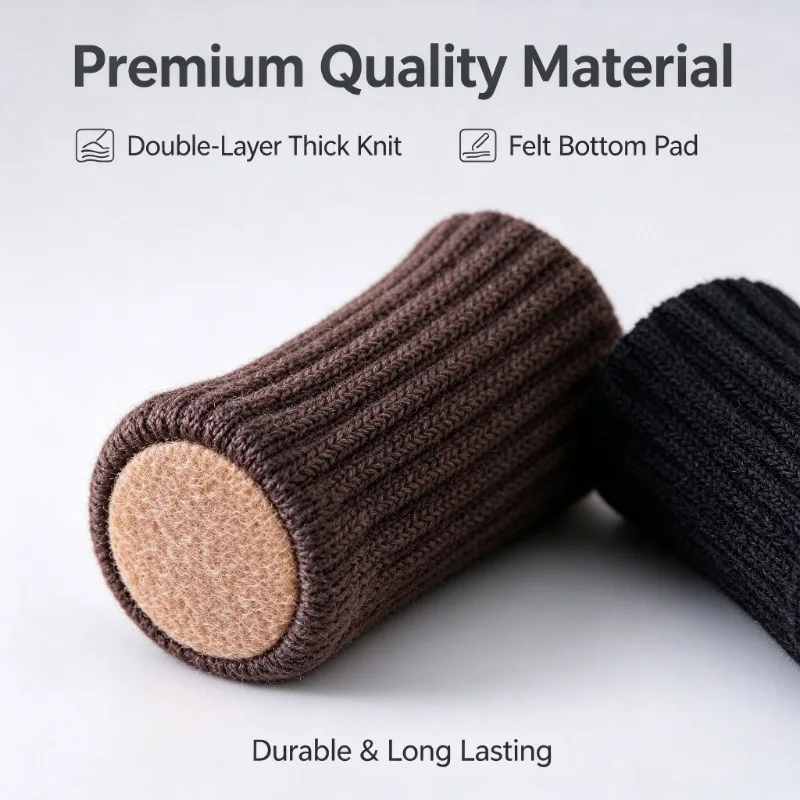 16Pcs Chair Legs Socks Feet Floor Protectors Felt Table Chair Foot Covers Wear-Resistant Stool Anti-Slip Noise-Repellent Pads