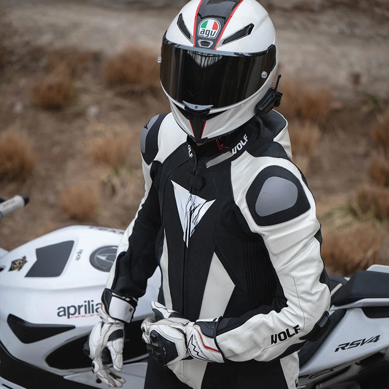 Motorcycle Racing Suit - Protective One-Piece Leather Racing Gear for Men