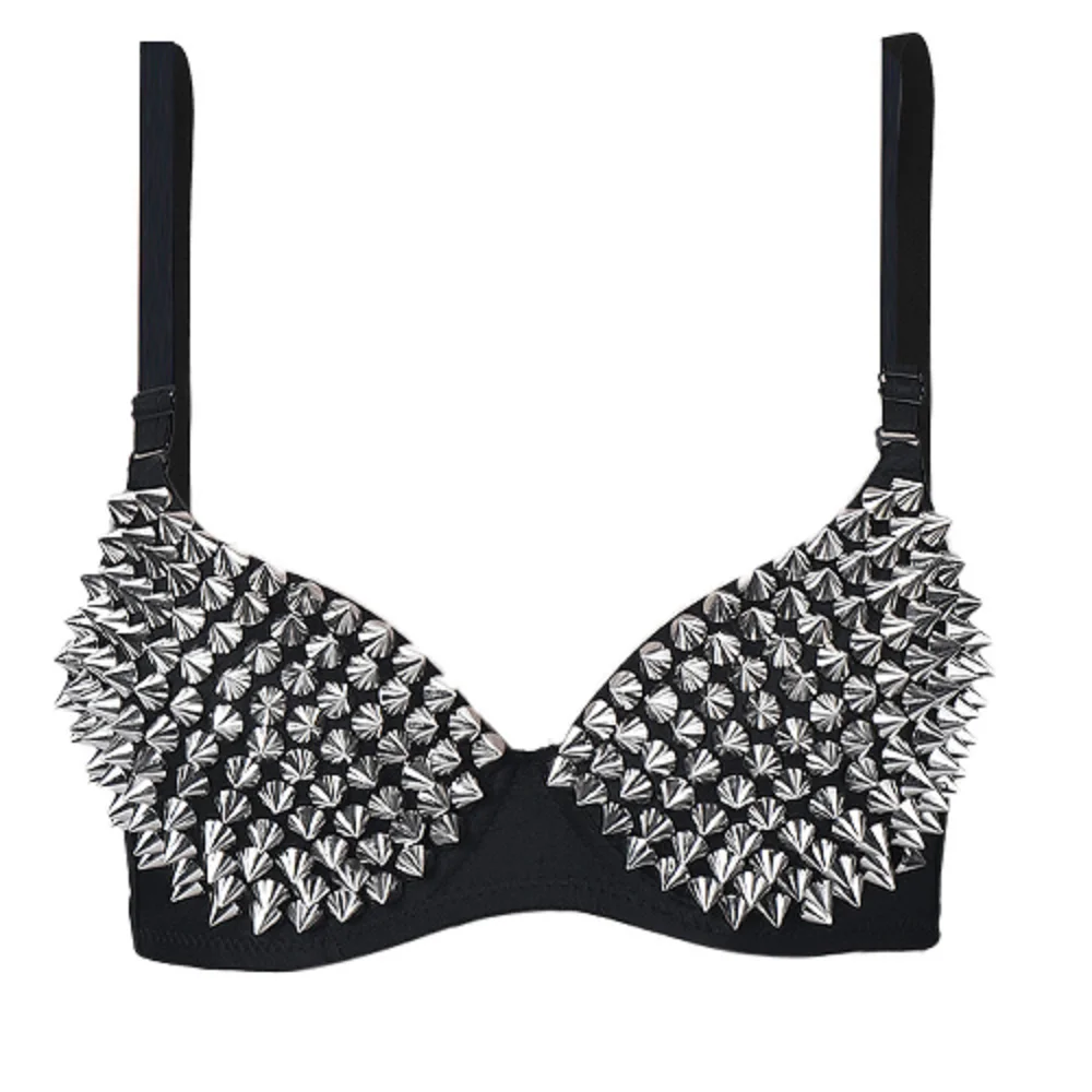 New  Lingerie Underwear Bras for Women Steampunk Spike Studs Bra Top Wireless Bra Fashion Party Club Tops Female Underwear