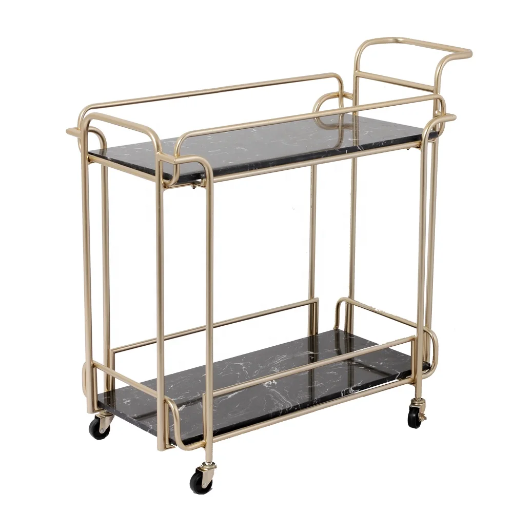 Custom Luxury Gold Metal Folding Bar Carts trolley  Modern Wine & Foods  foldable cart for parties Hotel Home Dining room