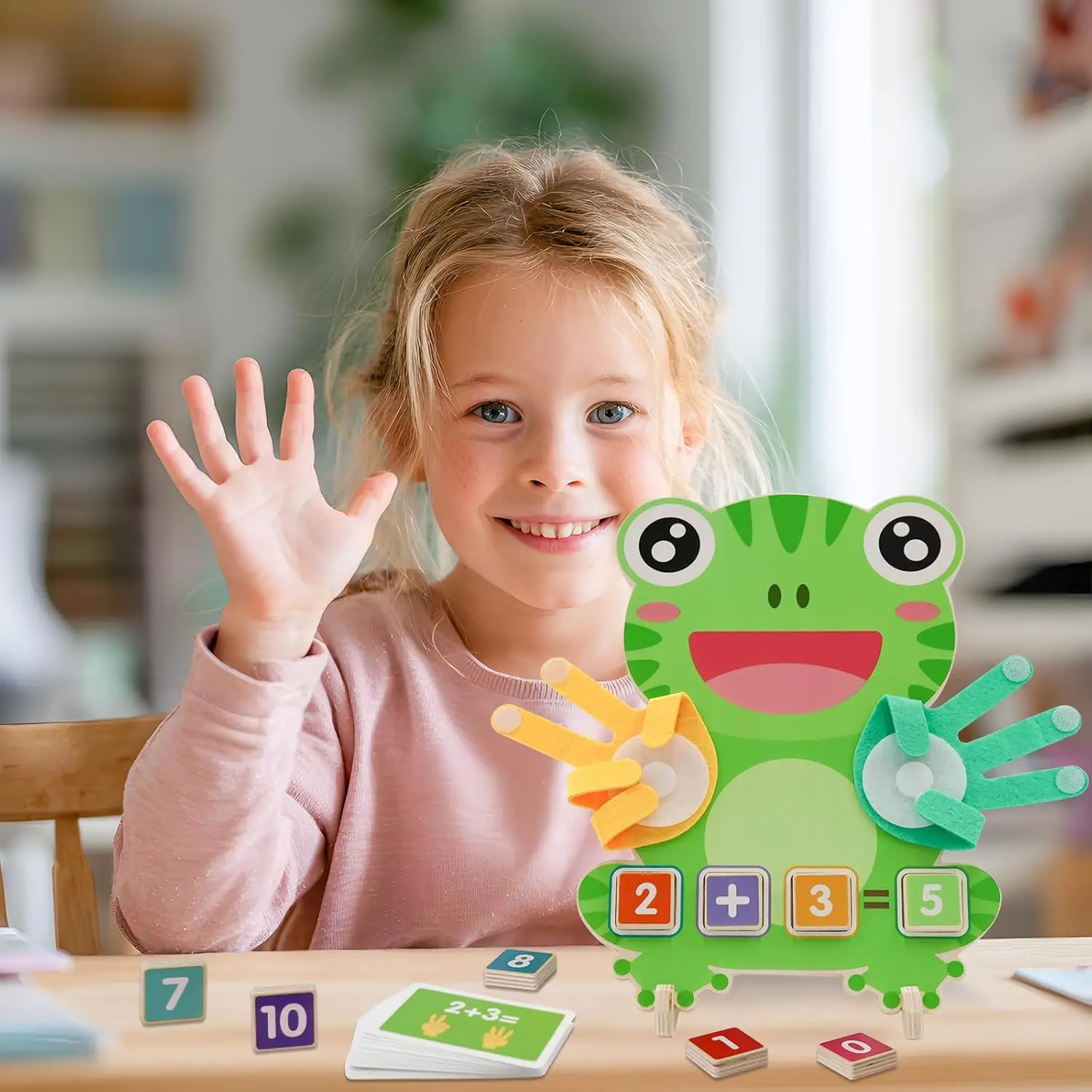 Brinquedos de aprendizagem pré-escolar para crianças, blocos de números de contagem de dedos para crianças, brinquedos educativos de matemática, brinquedo de matemática de madeira pré-escolar