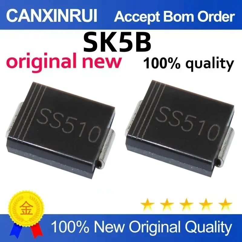 (5-100 pieces)New SK5B SS510=SK5B 5A 100V SMC diode spot chip IC