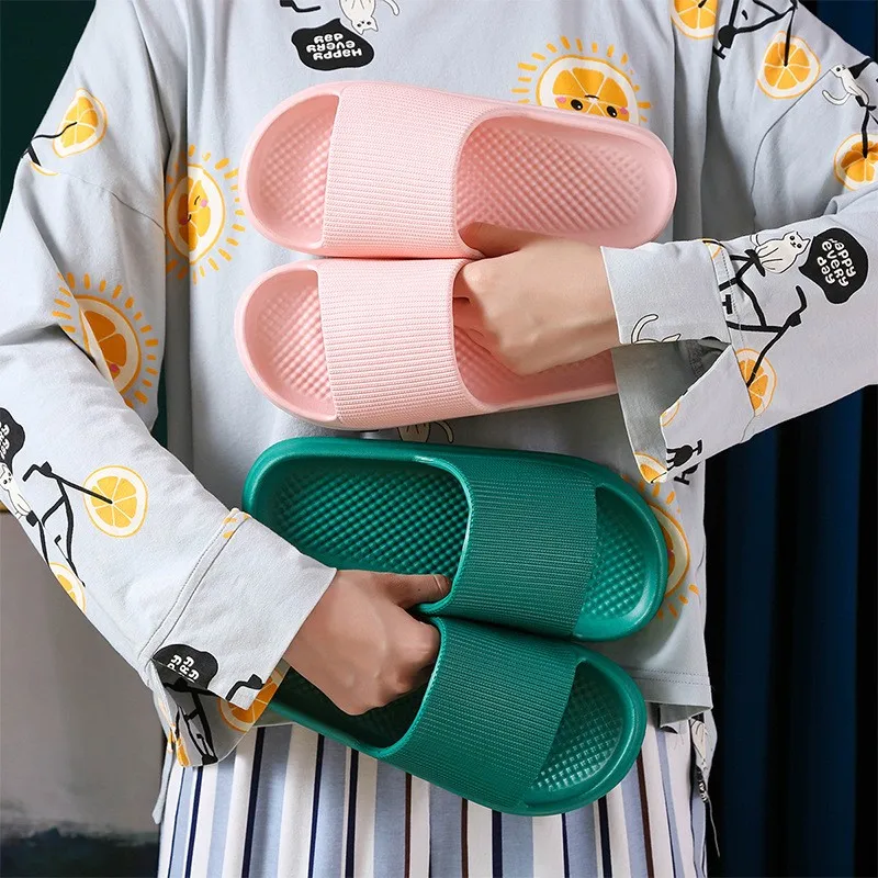 Summer Women Men's Slippers Fashion Soft Sole EVA Indoor Slides Bath Thick Platform Non-slip Flip Flops Bear Beach Ladie Sandals