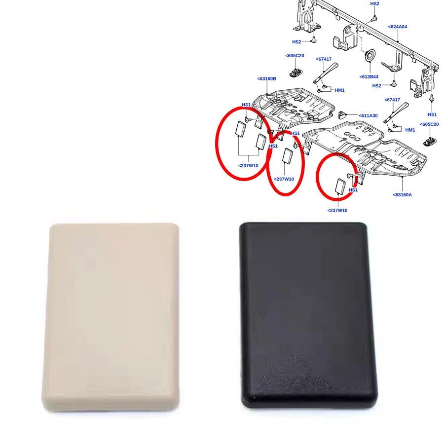 1Pc Beige/Black Rear Seat Screw Lid Second Row Seat Protecting Cover OEM LR068841 For Land Rover Freelander 2 Discovery Sport