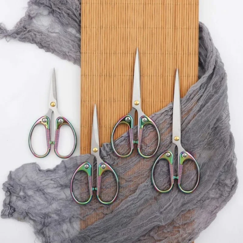 Imagem -02 - Titanium Plating Household Cut Paper Scissors Tesoura de Costura para Bordado Tailor Fabric Faça Você Mesmo Tool Aço Inoxidável Cor