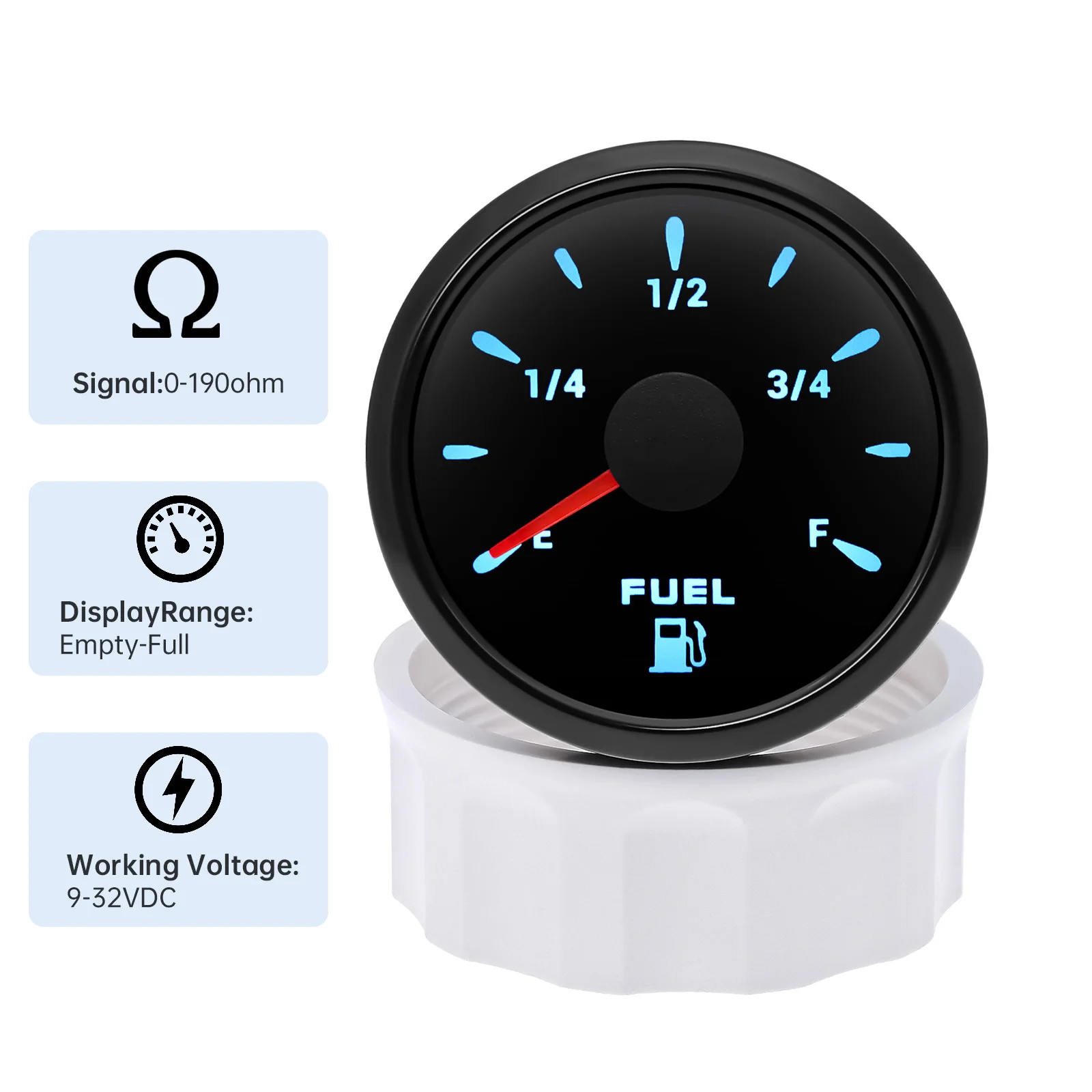 7 Kleur Backlight Brandstofniveaustank Olieniveaumeter E-F Pointer Digit Gar Brandstofmeter + 100 MM-500 MM Olieniveausensor voor Auto Marine