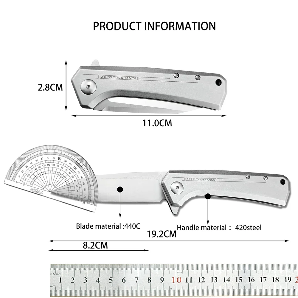 0808 Rexford Flipper Folding Pocket Knife D2 Blade 420 Steel Handle Outdoor Tactical EDC Knives Camping Hunting Survival Tool