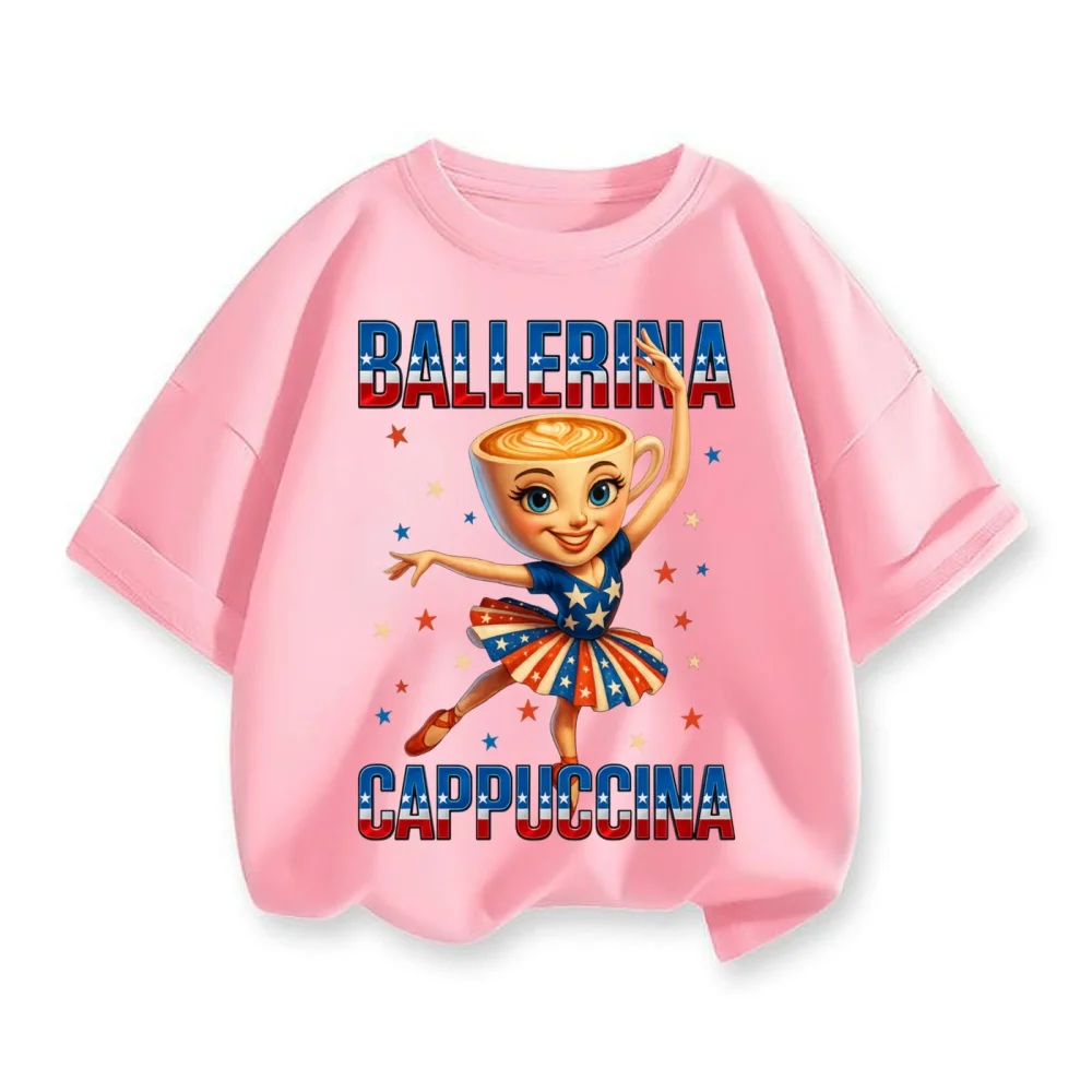 

Детская хлопковая футболка для мальчиков и девочек с героями мультфильмов, косплей, с короткими рукавами, дышащая, 2025 г., забавная итальянская классика горов и морей