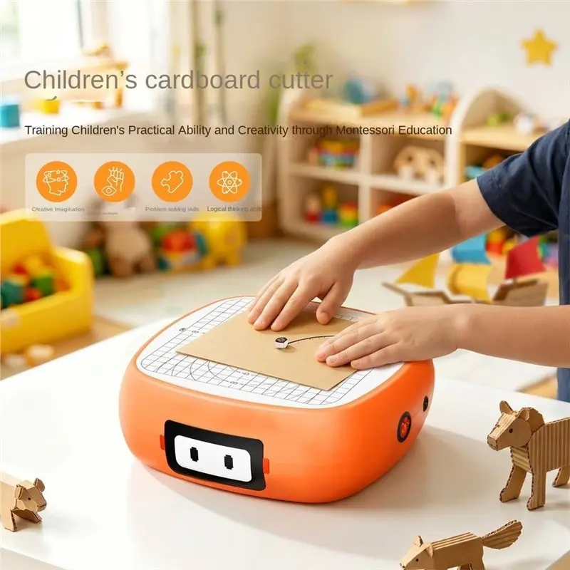 【FAMILY GATHERING】School Projects DIY Building Electric Cardboard Cutter Tool, Kid-Safe For Kids Nosharp Blades US Plug