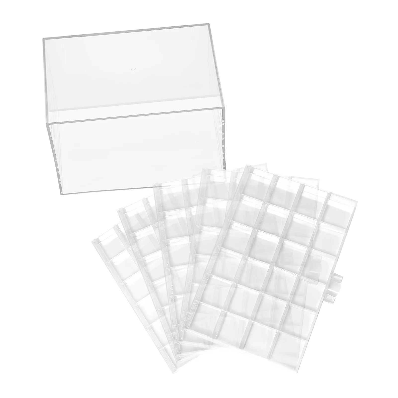 Transparent Acrylic Nail Art Storage Box 5-Layer 120 Compartments Drawer Design for Nail Decorations Powders Sequins Organizer