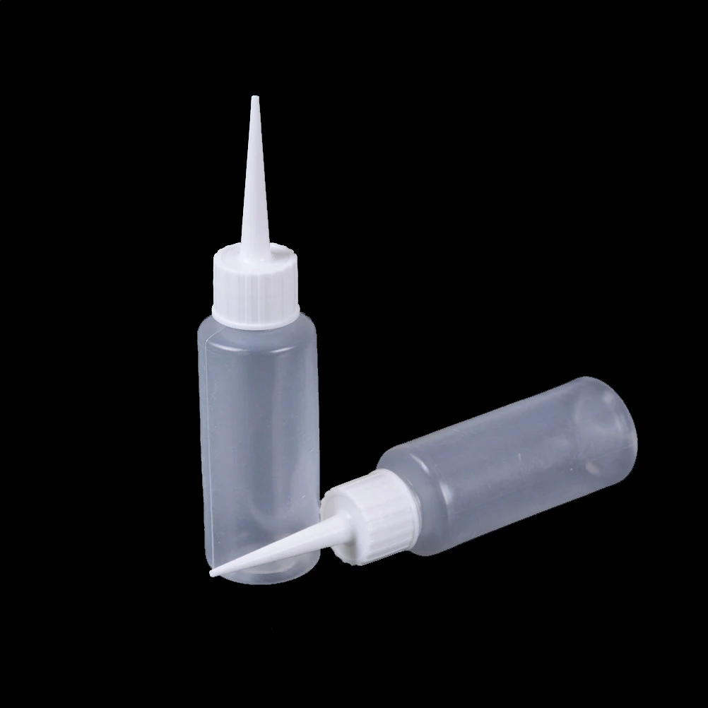 2Pcs 50ml PE Squeezable Liquid Bottle Plastic Drop Bottles Needle Bottle Dropper Eye Liquid Container Empty Dropper