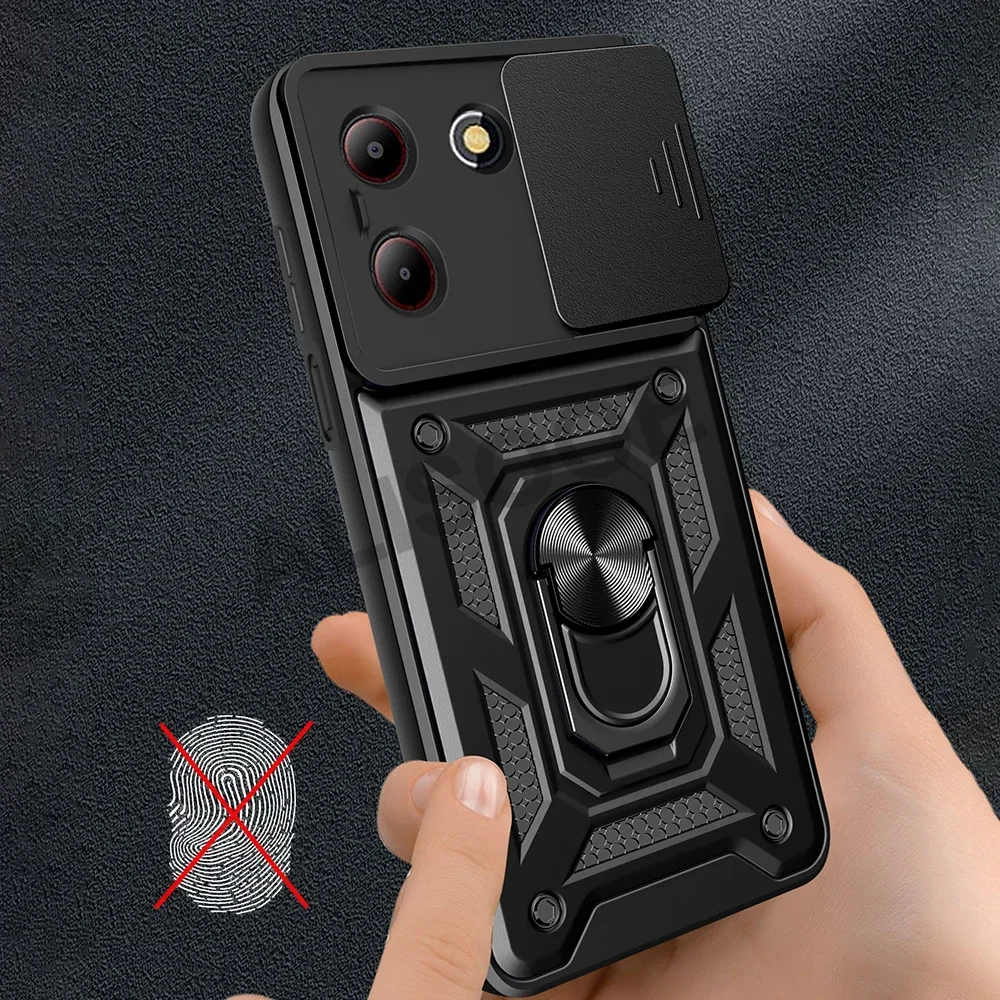 Slide Camera Funda for ZTE Blade A54 Case Armor Ring Stand Protection Cover for ZTE Blade A54 Shockproof Capa