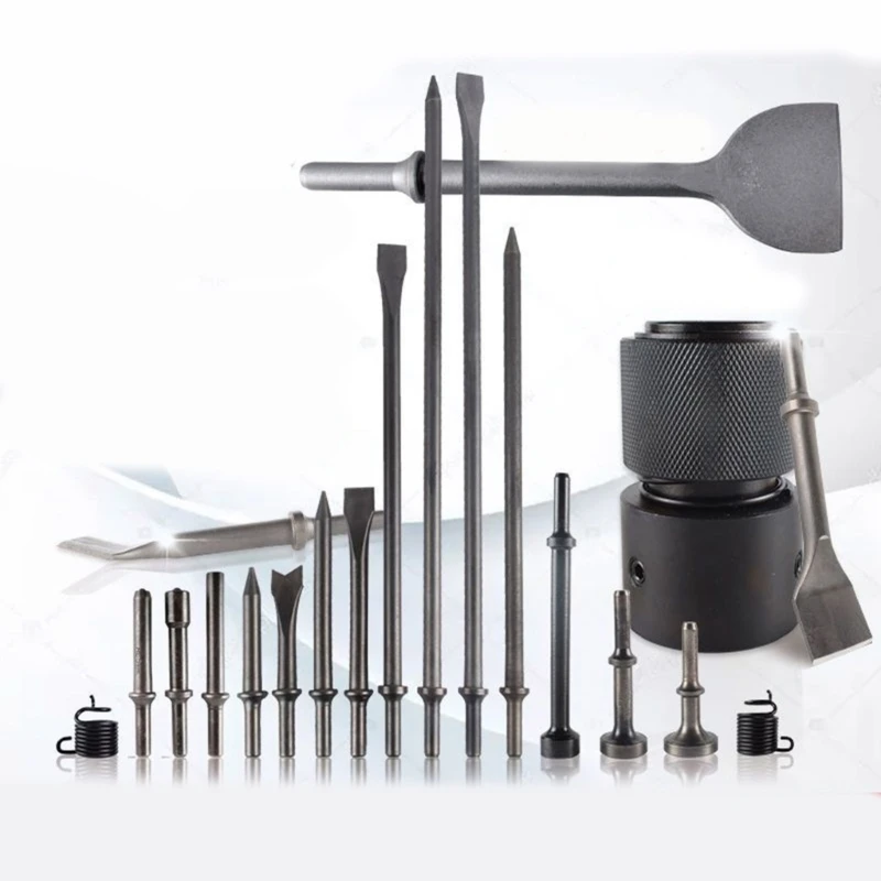 

Pneumatic Air Hammer Chipping Bit Tool Chisels 0.401inch Shank Tool Set Air Pneumatic Hammer Chisels