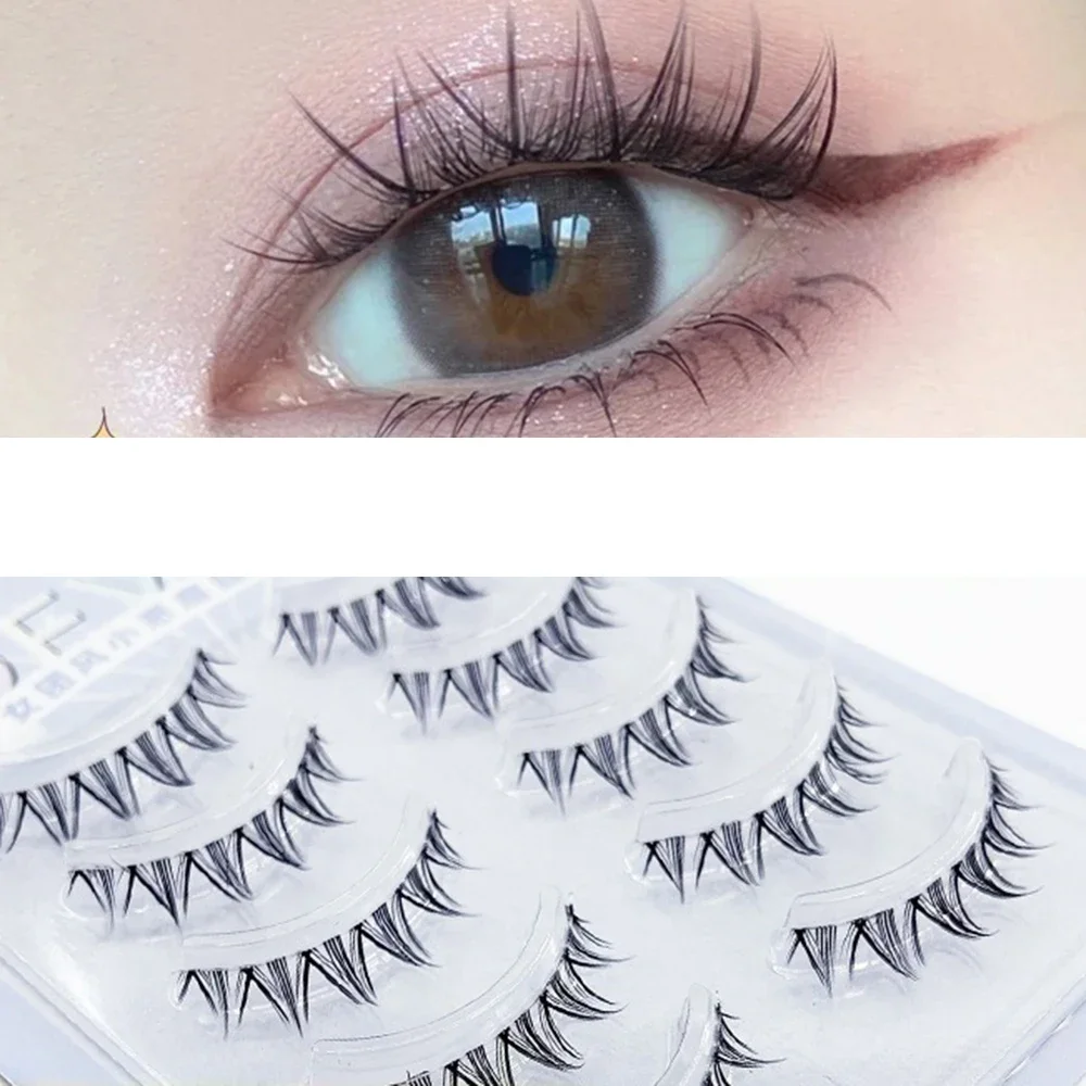 

Fake Eyelashes Korean Kpop Anime Cosplay Faux Mink Lashes Transparent Stem Lash Extension Natural Wispy Full Strip Lashes