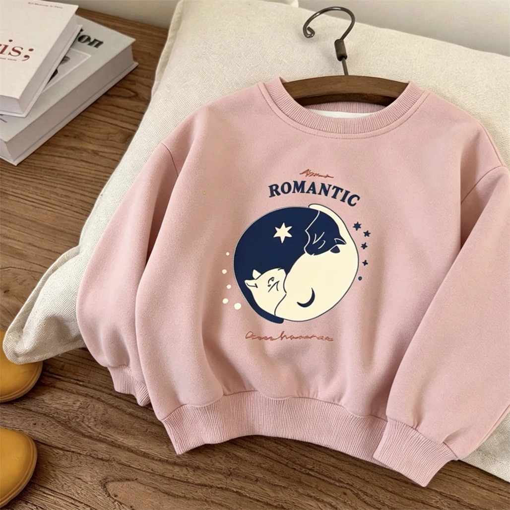 1-6Years Old Child Cartoon Sweatshirt Long-sleeved Tops Outer Wear Toddler Cute Printed Hoodie Kids Thin Loose Casual Clothing