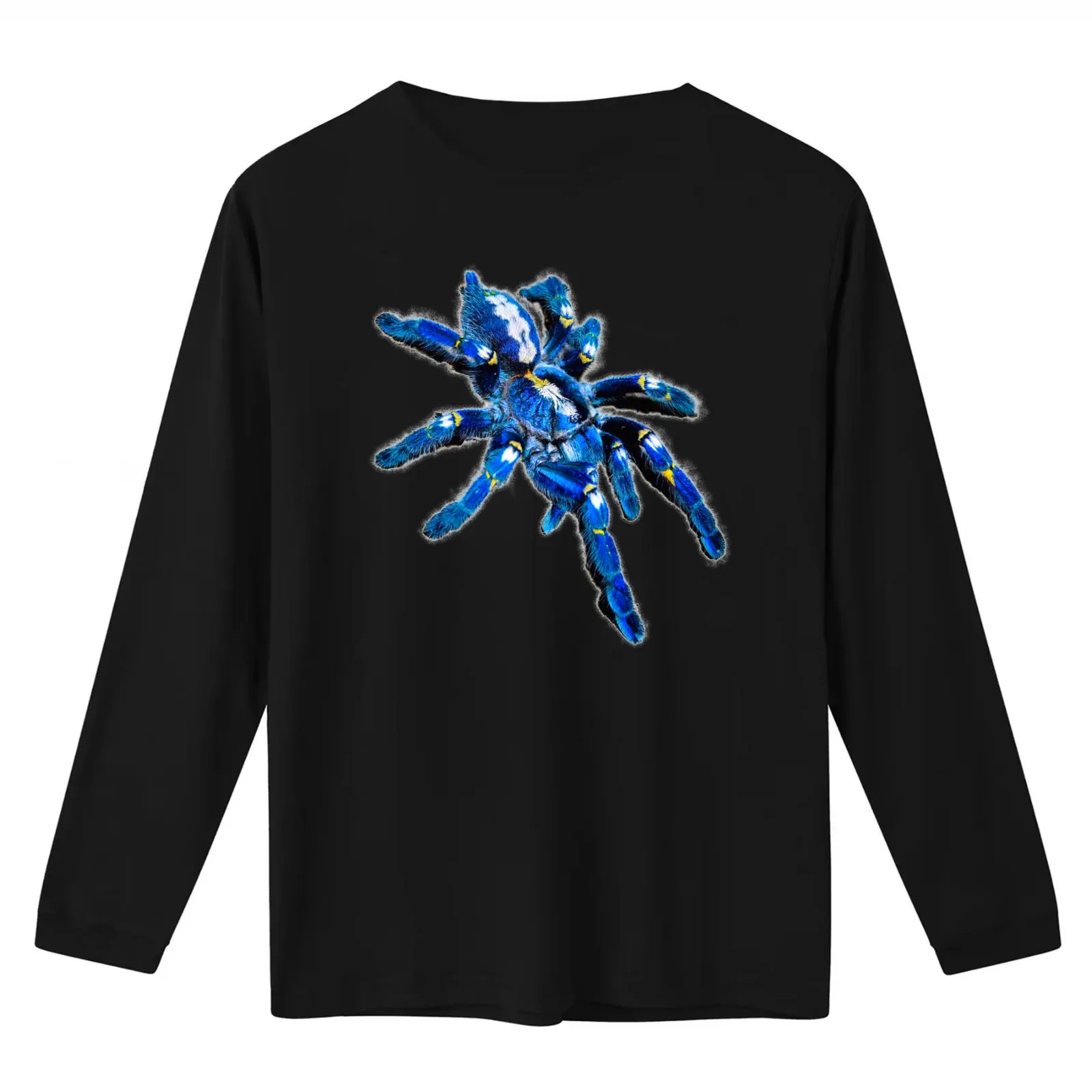 Blue Tarantula T-Shirt Summer Casual Cotton Tee Oversized Streetwear Tops Vintage Graphic Print Loose Fit Short Sleeve