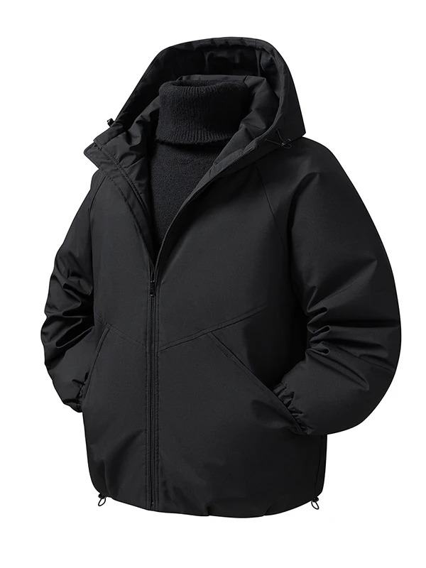 

Зимняя утепленная мужская хлопковая куртка с капюшоном, модная уличная одежда, контрастные цвета, теплая, приталенная, с длинными рукавами, на молнии