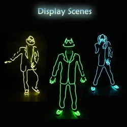 Glowing Costume Accessory EL Wire Neon Light  Material DIY Fluorescent Dress  Michael Jackson Dance Style For Performance