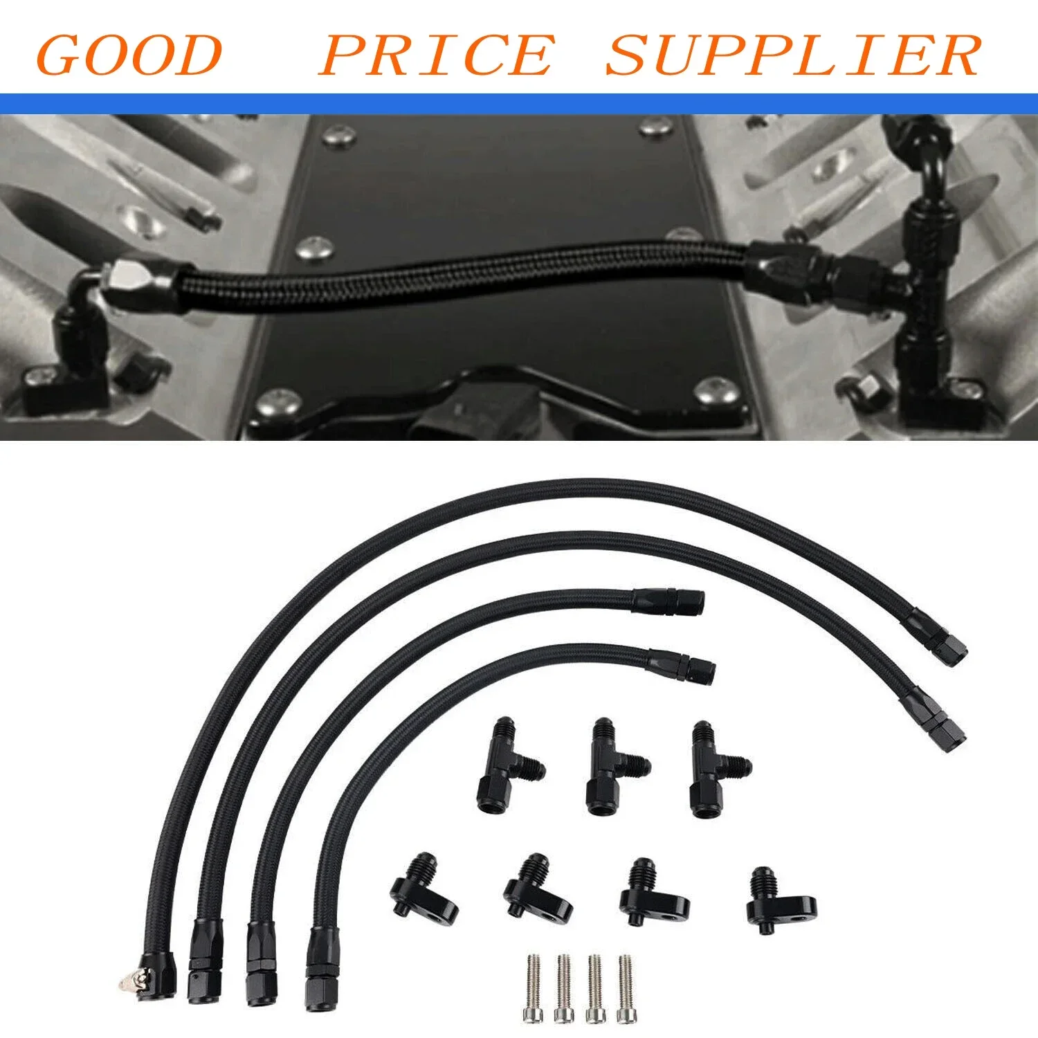 AN4 محول محرك البخار تنفيس خرطوم خط عدة الفولاذ المقاوم للصدأ مضفر خط خرطوم ل LS LSX LS1 LS2 LS6 LM7 شيفروليه بونتياك جي إم سي