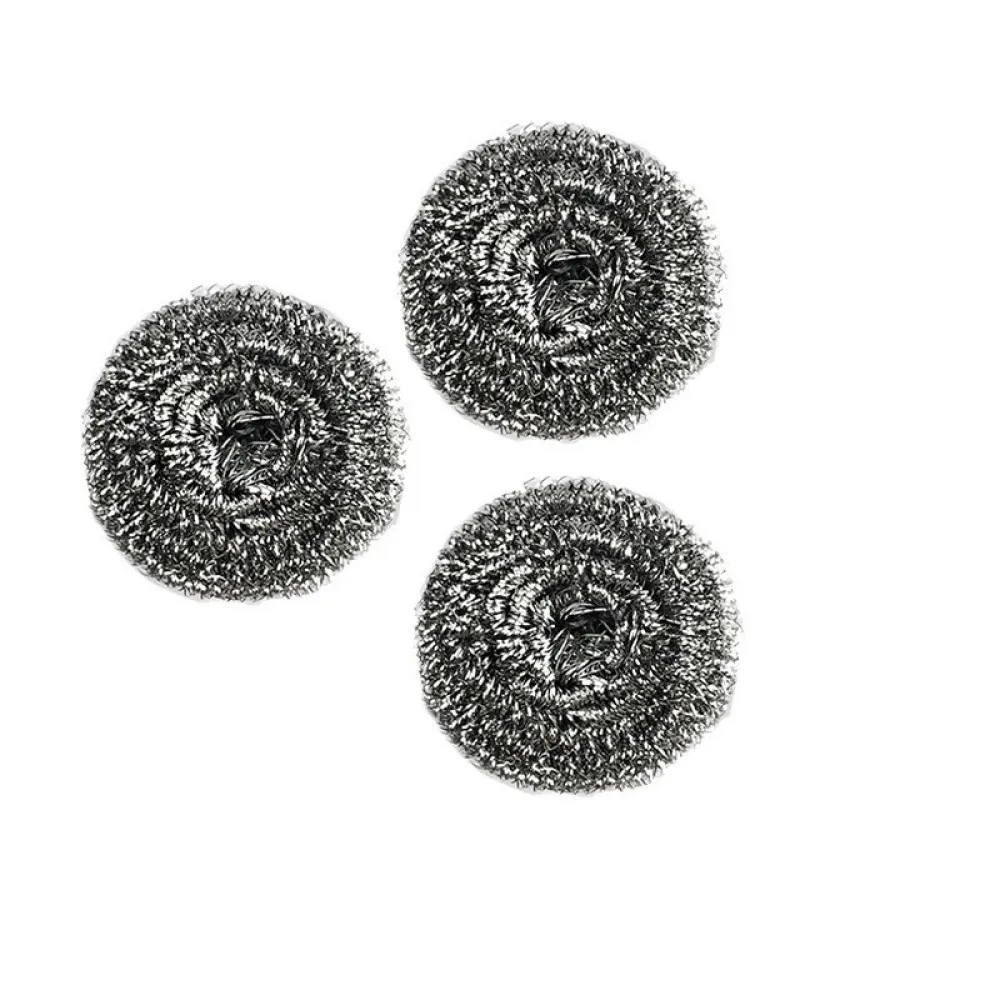 Heavy Duty Steel Wool Scrubber Kitchen Pot Pan Dish Cleaning Brush Metal Wire Scouring Pad Durable Cooking Utensil Cleaner