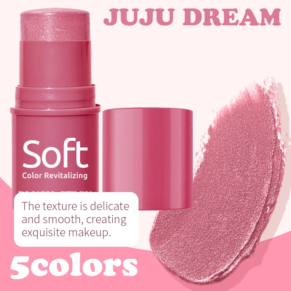 Blush Stick multifunzionale 3 in - Natura schiarente impermeabile e resistente al sudore, crema fard nudo opaco, trucco viso quotidiano e Ea